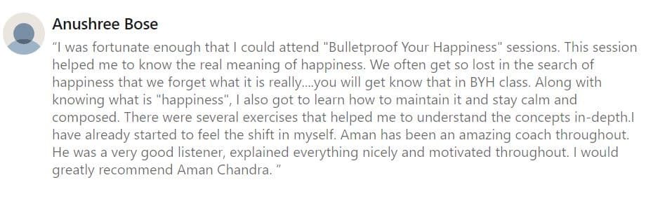 Anushree Bose Testimony